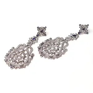 HIFLYER JEWELS Cubic Zirconia Gemstone Dangle and Drop Earring Glass Earring Bridal Jewelry 925 Sterling Silver