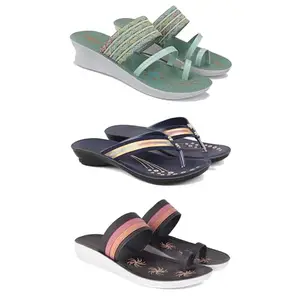 Women's Comfortable Sandal,Casual Lightweight Sandal for Everyday Wear for women's(GR-(COMBO-3)-1948-1957-1992-5)