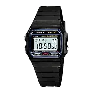 Casio Youth Series Digital Black Dial Unisex Watch - F-91W-1Q(D002)