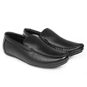 YUVRATO BAXI Men's Formal Leather Material Office Wear Slip-On Black Shoe