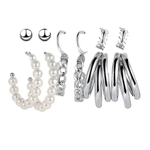Jewels Galaxy Jewellery For Women Silver-Plated Drop Earrings (JG-PC-ERG-8670)