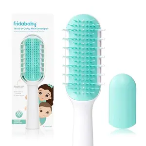 Frida Baby Thick Or Curly Hair Detangling Kids Brush By Fridababy, The Maker Of The Nosefrida, Detangles Knots Without Tears Or Breakage, Comb Teeth And Bristle Design, 1 Count