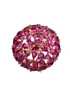 Purple rose gold plated crystal stylish ring for women and girl