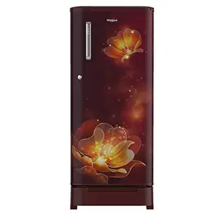 Whirlpool 184 L 3 Star Direct-Cool Single Door Refrigerator (205 WDE ROY 3S WINE RADIANCE-Z, Red, Base Stand with Drawer, 2023 Model)