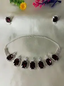 Artificial Ruby Jewellery Set for Women, Necklace and Earrings