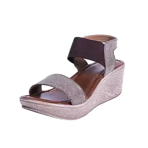 OZURI Women's Wedge Heeled Sandals- 13543 (Brown, numeric_6)