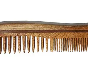 Raaya 100% Handmade Neem Wood Comb Anti-Dandruff Hair Growth Comb For Men And Women Brown 25 grams Pack Of 1 (m9)
