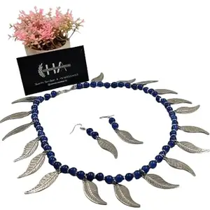 Antique Blue Beaded Necklace Set for Women and Girls by Shweta Shridhar