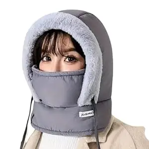 Tomorrow Fashion Woman Fleece | Winter Hooded Scarf | Fleece Lined Hooded Mask | Thermal Balaclava for Women and Men | Insulated Face Mask for Winter | Winter Hat | Ski Mask with Hood