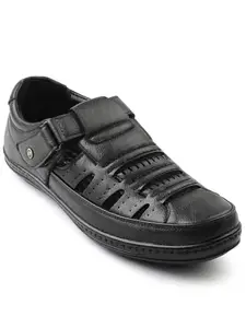 Liberty Healers ERL 19 Casual Sandal For Men With TPR Sole | PU Out Sole Stylish and Comfortable | Durable Summer Footwear | Suitable For Outdoor Indoor Everyday Wear (Black 41EU)