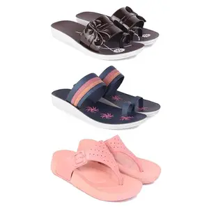 Women's Comfortable Sandal,Casual Lightweight Sandal for Everyday Wear | CL-(COMBO-3)-1987-1991-1986-7-EURO-38
