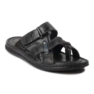ID Men's Casual | Comfortable | Stylish Black Cross Strap Sandalss