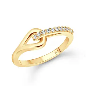 VFJ VIGHNAHARTA FASHION JEWELLERY Vighnaharta Valentine Day Gift valentineday Gift for him Gift for Women Gift for Men Floral (CZ) Gold Plated Ring - (VFJ1593FRG7)
