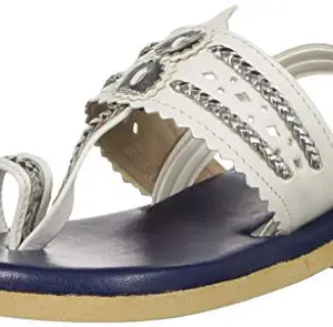 BIBA Girl's White Fashion Sandals-8 UK (26 EU) (SS20-K-EON-FLT00004WHT)
