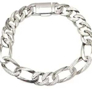 Rajasthan Gems Bracelet Men 925 Sterling Silver Jewelry Cubic Zirconia CZ Stone Designer Unisex Handmade Mens Gift H042