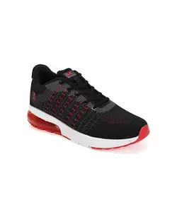 PARAGON K1201G Sports Shoes for Men | Stylish Design, Comfortable Cushioned Insole, Lace up and Sturdy Grip for Better Fitting, Breathable Upper Material | Ideal for Outdoor Use Black Red