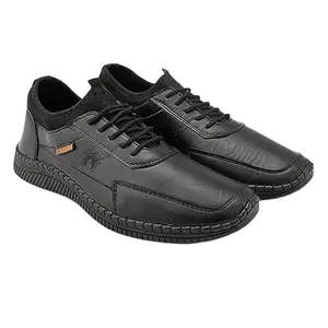 Rising Wolf Men's Synthetic Leather Black Formal Shoes for Men