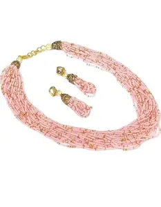 Latest Stylish Stone Studded Jewellery Set for Women |Festive Wedding Party Necklace Earrings|JS_78|