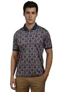 Louis Philippe Men's Regular Fit T-Shirt (LYKPLRGP179259_Blue