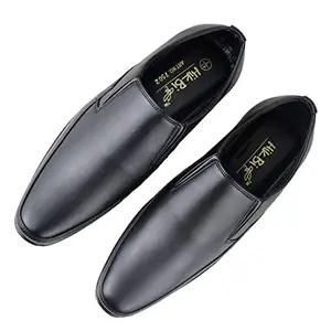 HIKBI Stylish Synthetic Leather Formal Shoes Slip On for Men's and Boys Office Wear Black