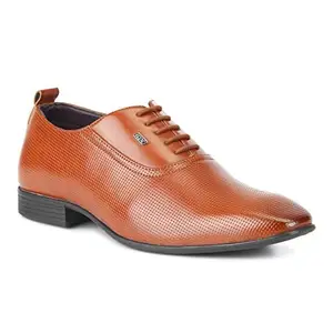 ID Tan Lace-Up Oxford Formal Shoes for Men