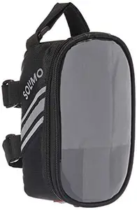 Amazon Brand - Solimo Bicycle Saddle Polyester Bag with Touchscreen Pocket for Smartphone, Black | Polyester | Set of 1