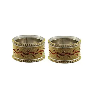 Vidhya Kangan Golden Stone Stud Brass Bangle ban9253-2.4