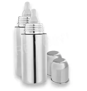 RB POINT Pack of 2 Feeding Bottle Joint Less 304 Grade No Joints BPA Free No Plastics Anti-Corrosion New Born Baby/Toddlers/Infants for Drinks/Juice/Milk/Water (240 ml)