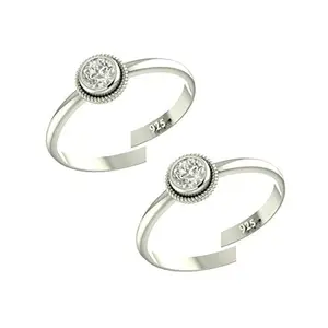 Peenzone 925 Simple Yet Elegant Silver Toe Rings (Leg Finger Rings) in Pure 92.5 Sterling Silver for Women | Toe Rings for Women and Girls | With Certificate of Authenticity and 925 Stamp | Chandi Bichiya