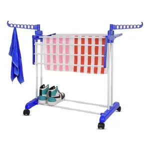 Peng Essentials Monoflex Cloth Drying Stand| Perfect Use for Balcony and Indoor Laundry Racks| Cloth Dryer Stand for Drying Clothes|Cloth Hanging Drying Stand, 1-Level, (Blue)