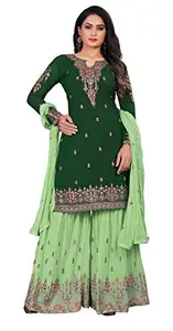 Divine International Trading Co Women's Faux Georgette Salwar Suit (FionaNew-Green)