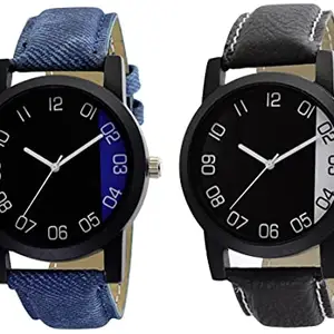 FEMEO Analogue Unique Multicolor dial & Leather Belt Watches for Man & Boy's(O-21-22,Multicolor)