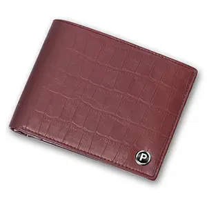PIRASO Men's Leather Wallet (Maroon)