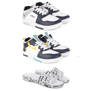 DRACKFOOT Men's Stylish Casual Shoes | Comfortable & Trendy Daily WearPremium Casual Shoes for MenGR-(3-Combo)-1075-1074-3104-7 Multicolor