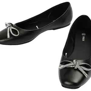 Max Women Bow-Detailed Ballerinas, Black, 41