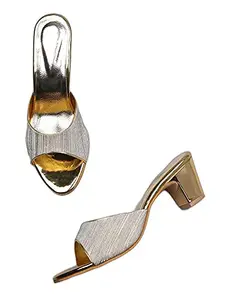 WalkTrendy Womens Synthetic Gold Sandals With Heels - 4 UK (Wtwhs194_Gold_37)