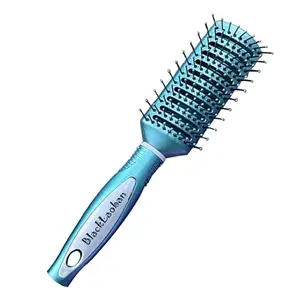 BlackLaoban Anti-Static Massage Flat Hair Brush Nylon Bristle Hair Brush For Blow Drying, Styling, Curling, Straighten All Type Hairs For Women & Men New Strong (Blue)