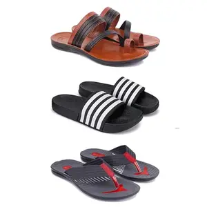 Men's Sandals | Lightweight Wear| Stylish & Easy to Wear For Men's PCV-SAN-(3-COMBO)-3151-3024-3131-8