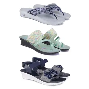 Trendy Open-Toe Sandals for Women – Soft Padded Footbed, Summer Wear | (COMBO-3)-1887-1954-1972-7-EURO-38