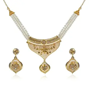 Gold-Plated Jewellery for Women | Traditional Necklace Set for Women | Fancy Fashion Jewellery Set | necklace set for women stylish | Made in India