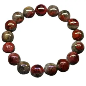 Lady Works Natural Auralite 23 12mm Round Shape Smooth Cut Beads 7 Inch Stretchable Bracelet for Men & Women. Unisex 7 Inch Stretchable Bracelet for healing, meditation, Prosperity|LW_BRST_10069_7.0