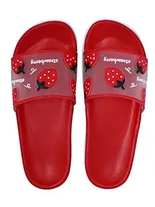 AADI Women's Red Synthetic Leather Daily Use Casual Sliders/Flip Flop & Slippers