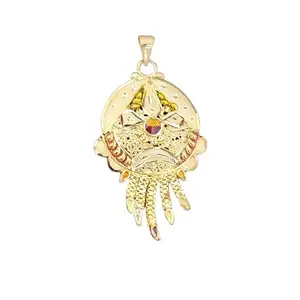 Kuber Jewellers Barss Gold Plated Necklace Pendant For Women (Golden)