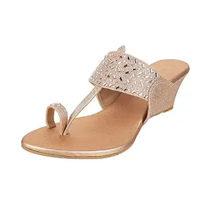 Metro Womens Synthetic Rose Gold Slip Ons (Size (5 UK (38 EU))