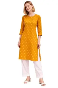MANCHITA FASHION Women Rayon Printed Straight Kurti | Soft-Fabric Regular Fit Kurti | Comfortable & Lightweight Rayon Fabric | Casual & Office-Use Kurti | Everyday-use - Turquoise (Size-2XL)