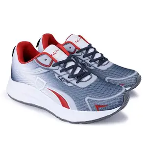 Lancer Mens LEVEL-6DGR-RED Grey Running Shoe, 9