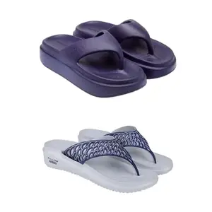 ZENWEAR Extra Soft Classic Casual wear with Flexibility Technology Flip Flop Combo for Women's/Girl's(6112+1887)(6) Multicolor