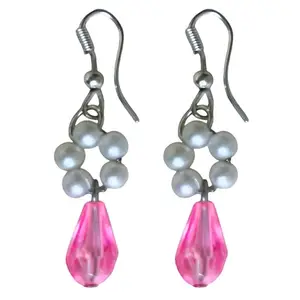 Snowy’s Shop Daisy Pearl Flower Drop Earrings for Women Girls Teens | Trendy Pink Daisy Drop Earrings | Women Earrings | Aesthetic Jewellery