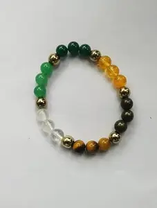 Money Magnet Natural Bracelet |Certificate of Authenticity| Attracts Wealth & Financial Prosperity | Pyrite, Citrine,Aventurine,Jade,Clear Qaurtz,& Tiger Eye stones | Astrology Dhanyog Bracelet for Men & Women | Couple Gifts|Diwali Gifts
