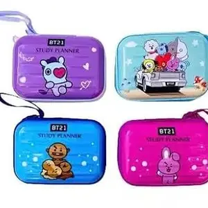 Snapwish Pack of 4 Cartoon Mix Metal Tinplate Coin Purse Money Wallet Pouch Jewellery Accessories Case Holder for Kids Girls Kanjak Navratri Birthday Party Return Gift
